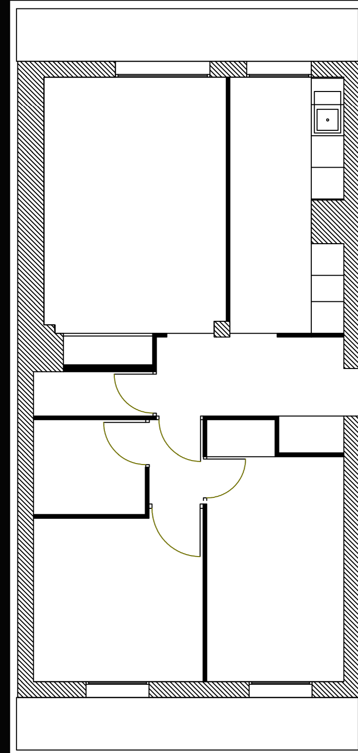 Plan d'état des lieux d'un appartement des années 1960.